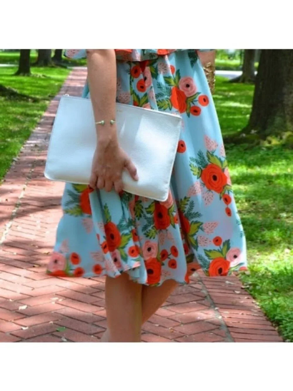 Anthropologie Skirt with Red and Pink poopies Floral Design Small